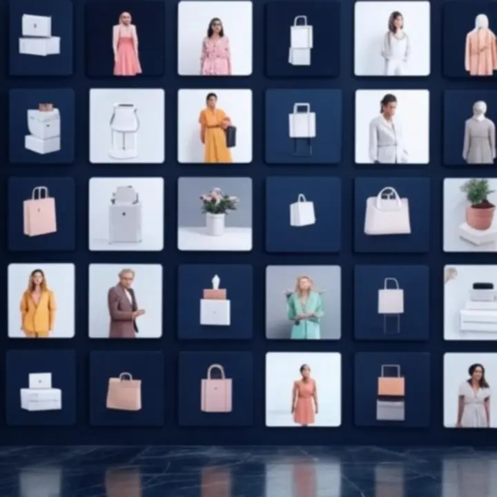 Organised grid layout of product categories on Marketempo