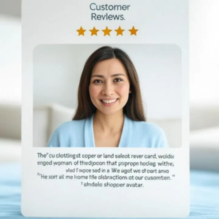 Customer reviews interface showing star ratings and highlighted testimonials.