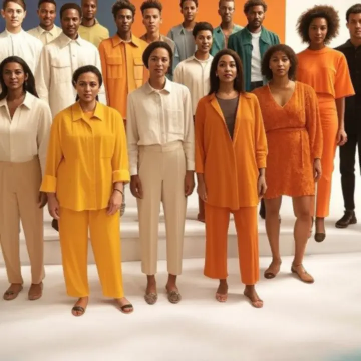 Collage of contemporary Australian fashion looks in bold, modern styling